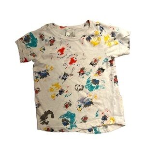 Peek Abstract Watercolor Artsy Scribble Floral Tee Shirt Size Small (4-5Y)
